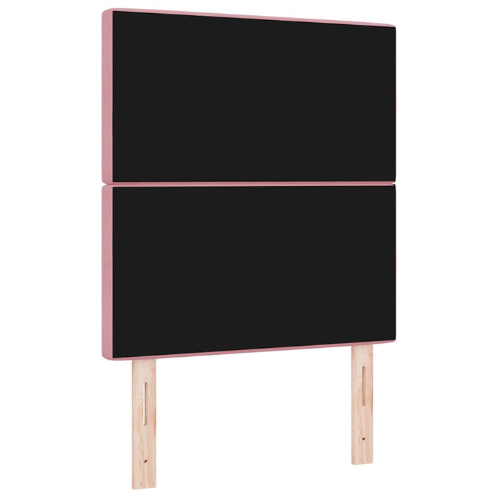 LED sengegavl med LED-lysstrimler Lyserød 80 cm Fløjl