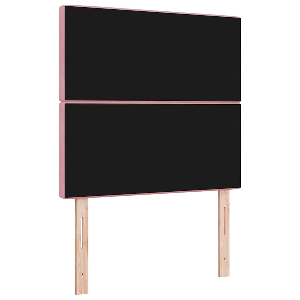 LED sengegavl med LED-lysstrimler Lyserød 90 cm Fløjl