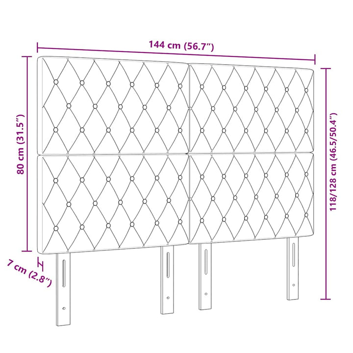 LED sengegavl med LED-lysstrimler Sort 144 cm Fløjl