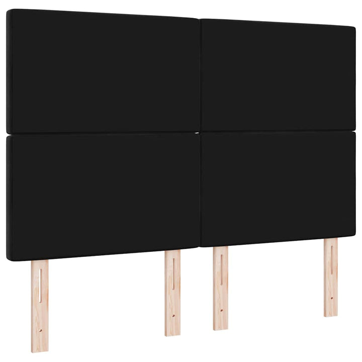 LED sengegavl med LED-lysstrimler Sort 160 cm Fløjl