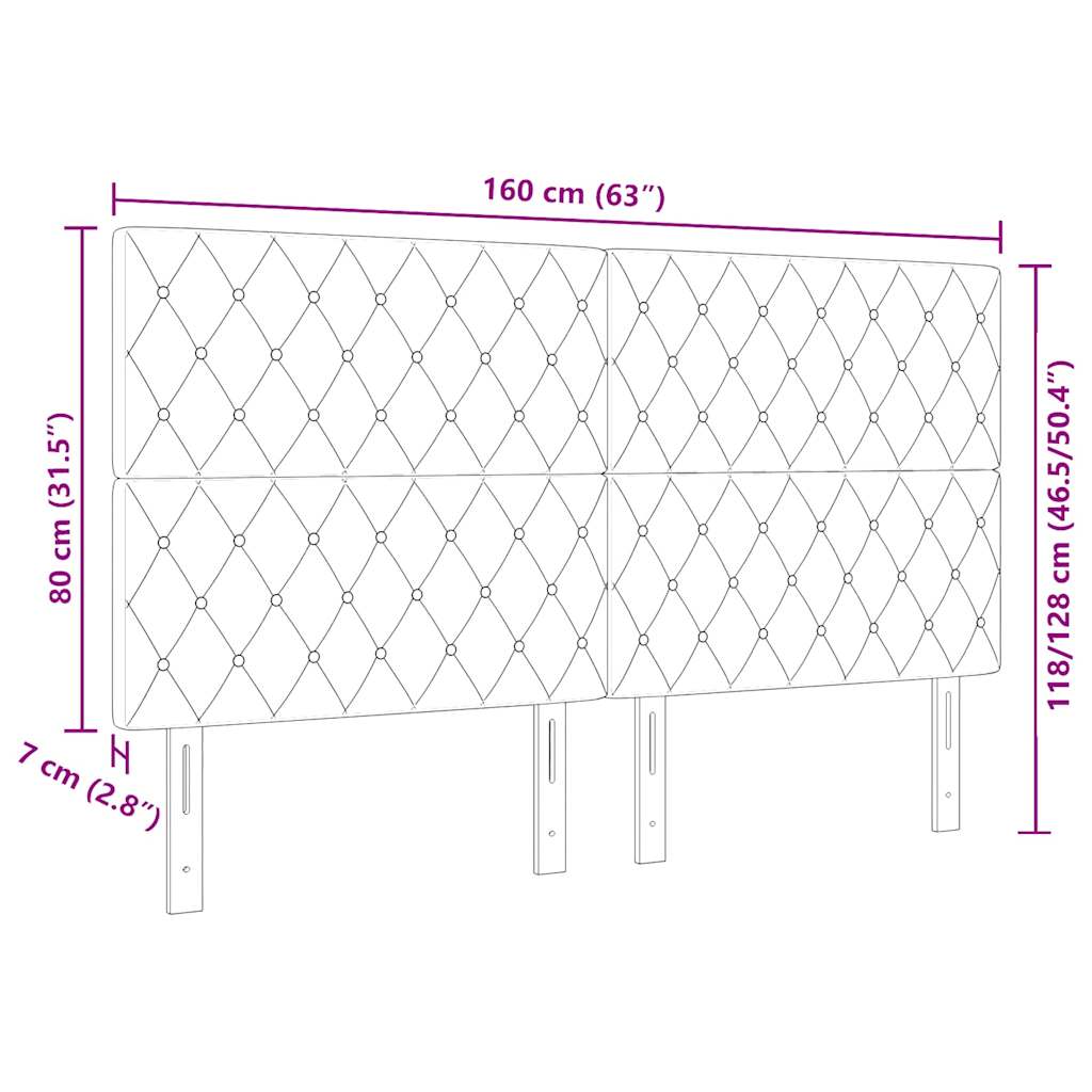 LED sengegavl med LED-lysstrimler Sort 160 cm Fløjl