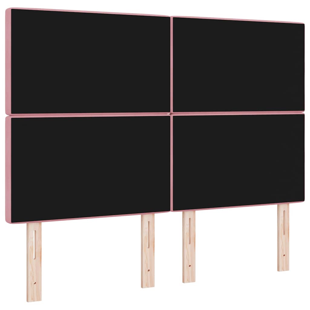 LED sengegavl med LED-lysstrimler Lyserød 160 cm Fløjl