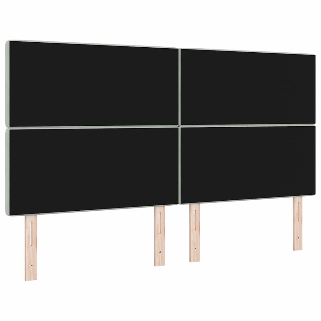 LED sengegavl med LED-lysstrimler Lysegrå 180 cm Fløjl