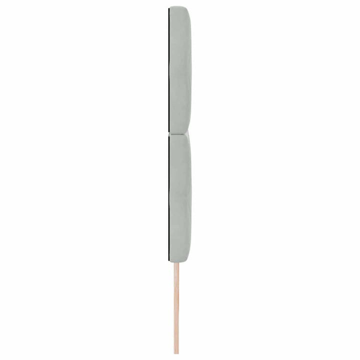 LED sengegavl med LED-lysstrimler Lysegrå 180 cm Fløjl