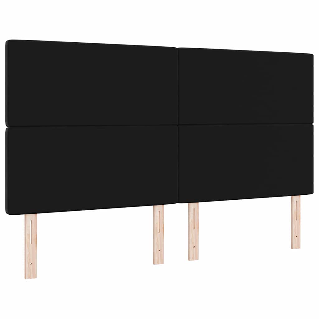 LED sengegavl med LED-lysstrimler Sort 180 cm Fløjl