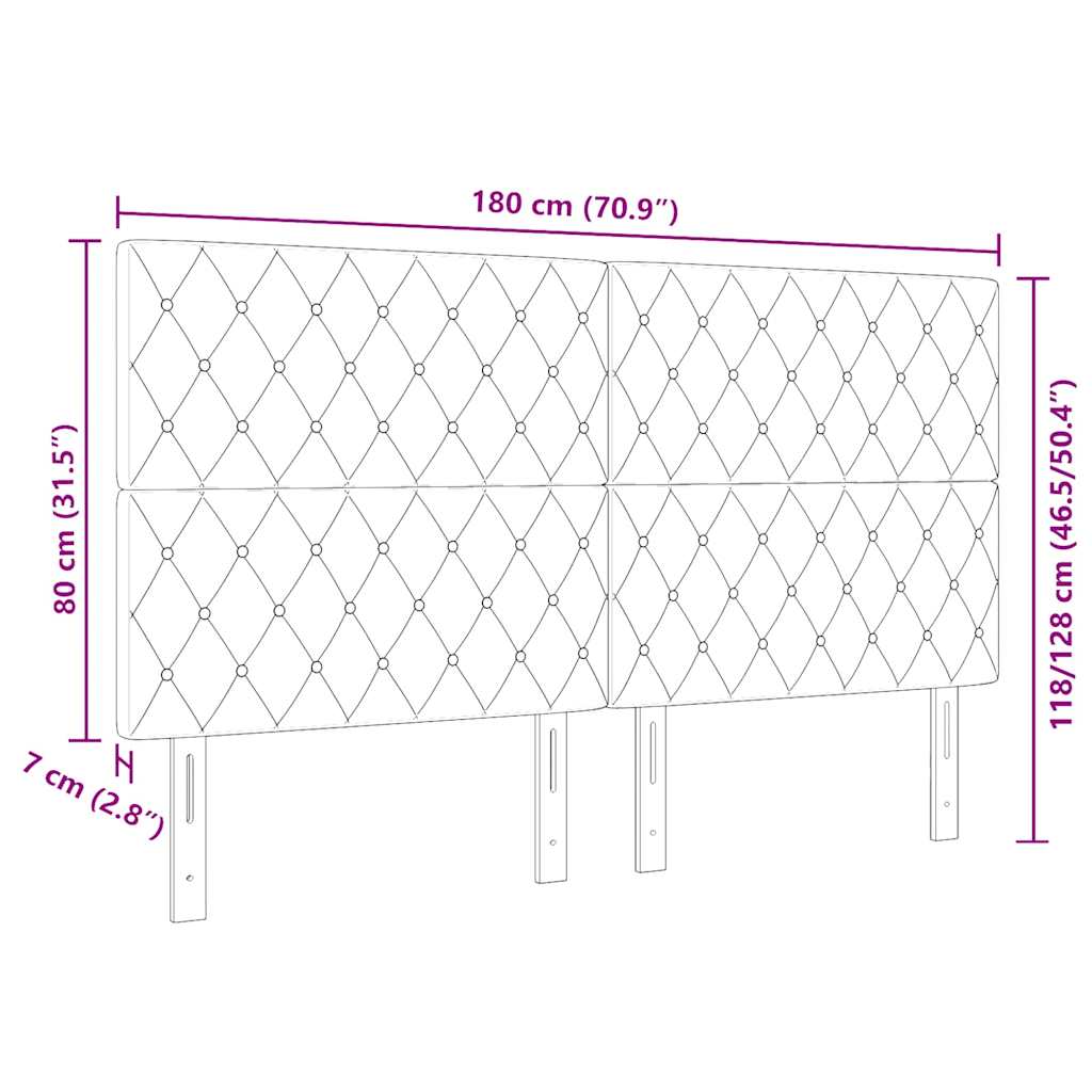 LED sengegavl med LED-lysstrimler Sort 180 cm Fløjl