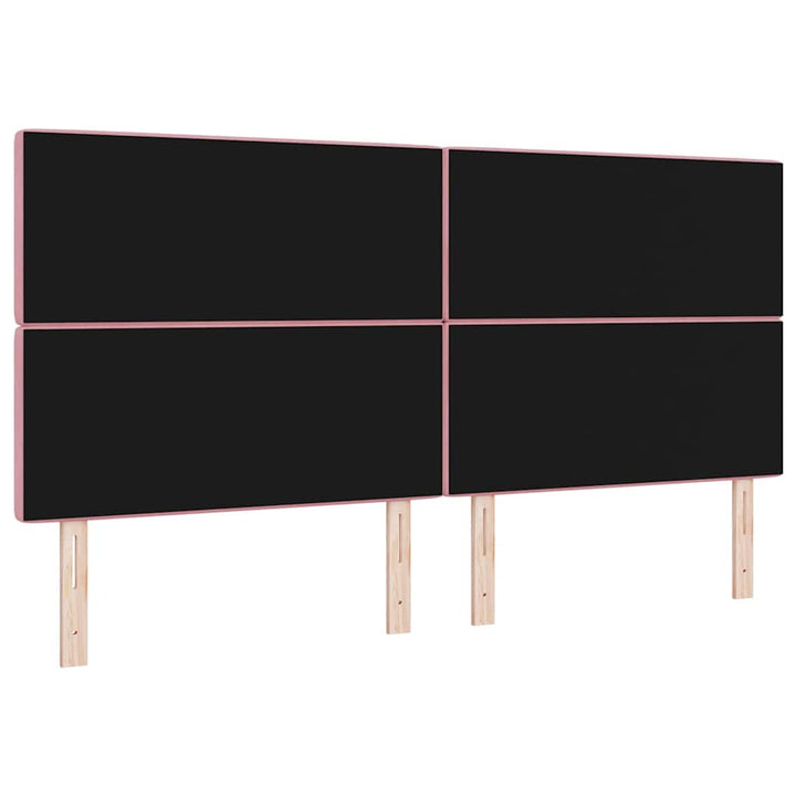 LED sengegavl med LED-lysstrimler Lyserød 200 cm Fløjl