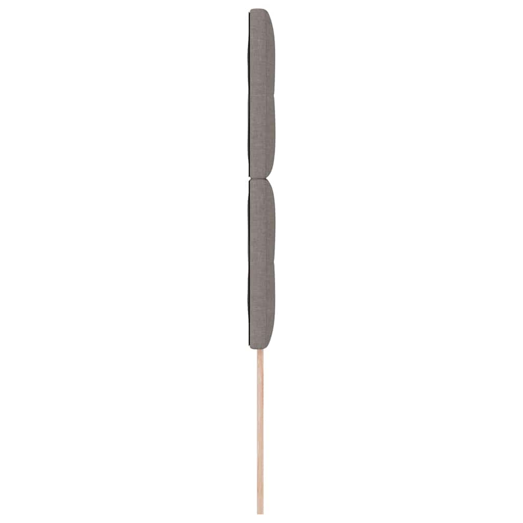 LED sengegavl med LED-lysstrimler Gråbrun 80 cm Stof