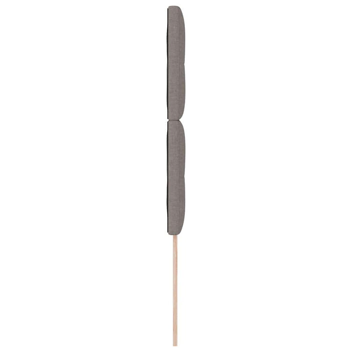 LED sengegavl med LED-lysstrimler Gråbrun 80 cm Stof