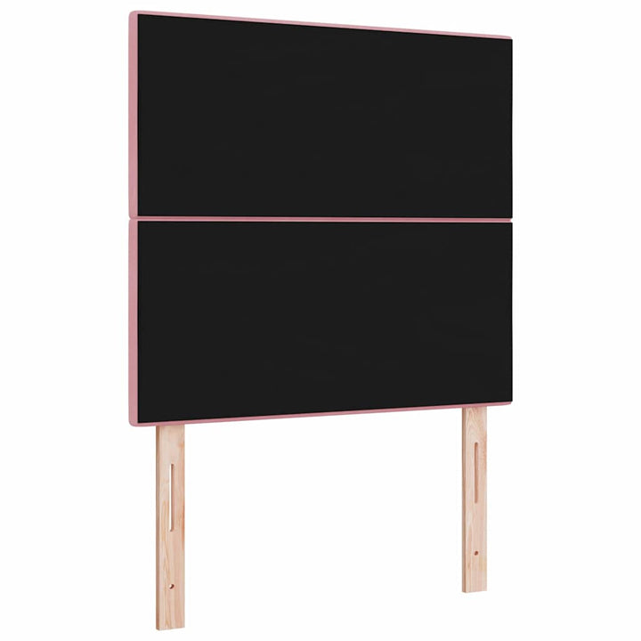 LED sengegavl med LED-lysstrimler Lyserød 90 cm Fløjl