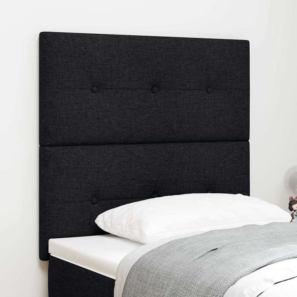 LED sengegavl med LED-lysstrimler Sort 100 cm Stof