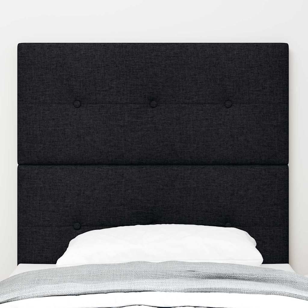 LED sengegavl med LED-lysstrimler Sort 100 cm Stof
