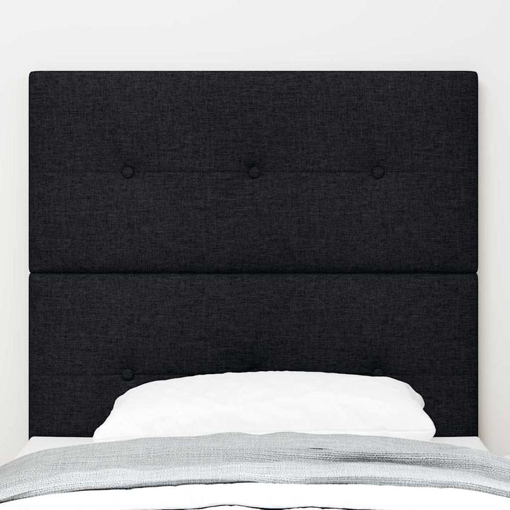 LED sengegavl med LED-lysstrimler Sort 100 cm Stof