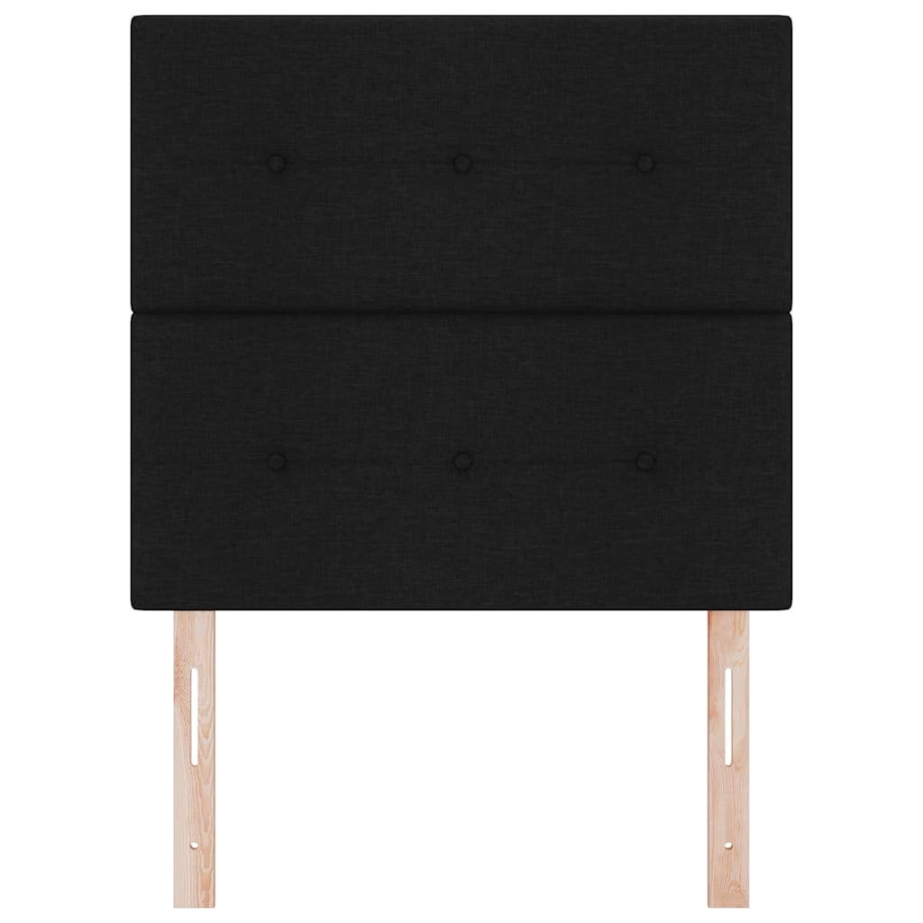 LED sengegavl med LED-lysstrimler Sort 100 cm Stof
