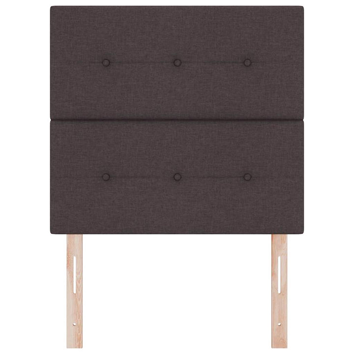 LED sengegavl med LED-lysstrimler Mørk Brun 100 cm Stof