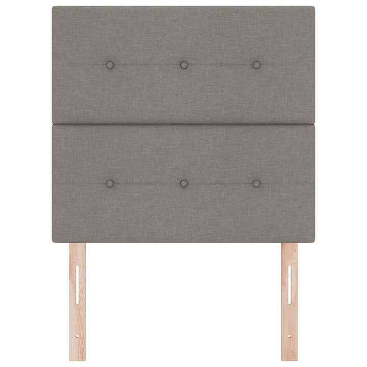 LED sengegavl med LED-lysstrimler Gråbrun 100 cm Stof