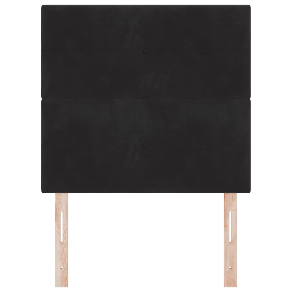 LED sengegavl med LED-lysstrimler Sort 100 cm Fløjl