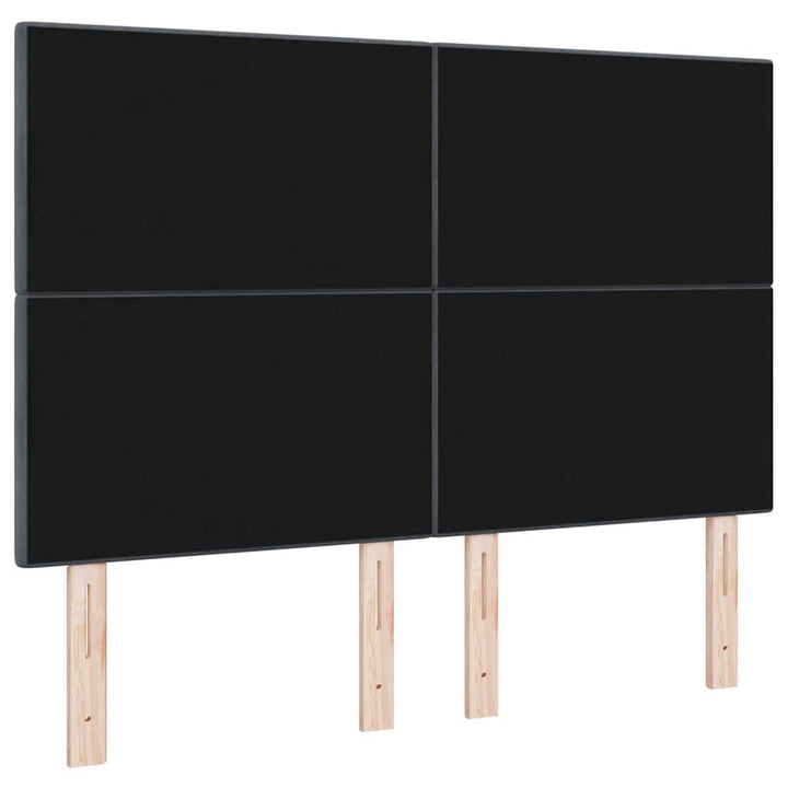 LED sengegavl med LED-lysstrimler Grå 144 cm Fløjl