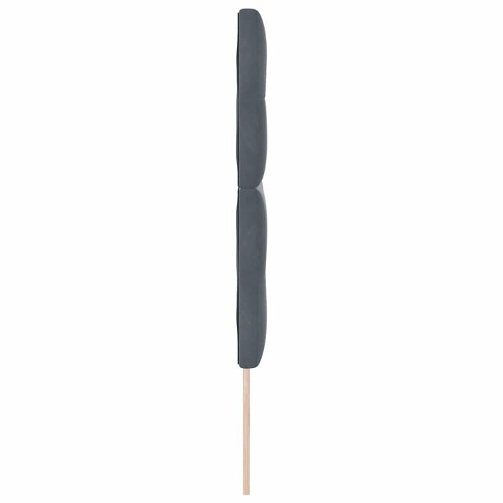 LED sengegavl med LED-lysstrimler Grå 144 cm Fløjl