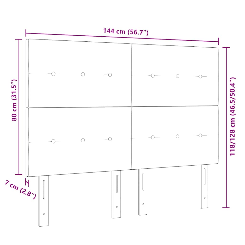LED sengegavl med LED-lysstrimler Grå 144 cm Fløjl