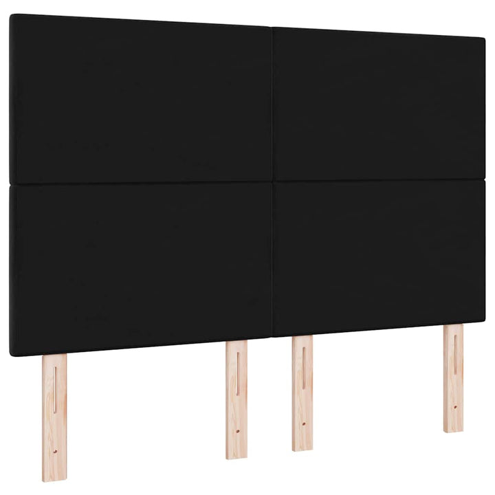 LED sengegavl med LED-lysstrimler Sort 144 cm Fløjl