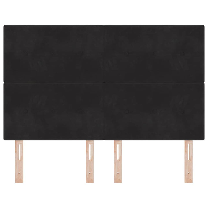 LED sengegavl med LED-lysstrimler Sort 144 cm Fløjl