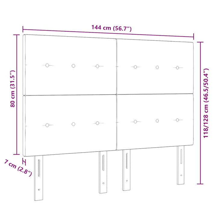 LED sengegavl med LED-lysstrimler Sort 144 cm Fløjl