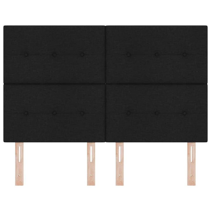 LED sengegavl med LED-lysstrimler Sort 160 cm Stof