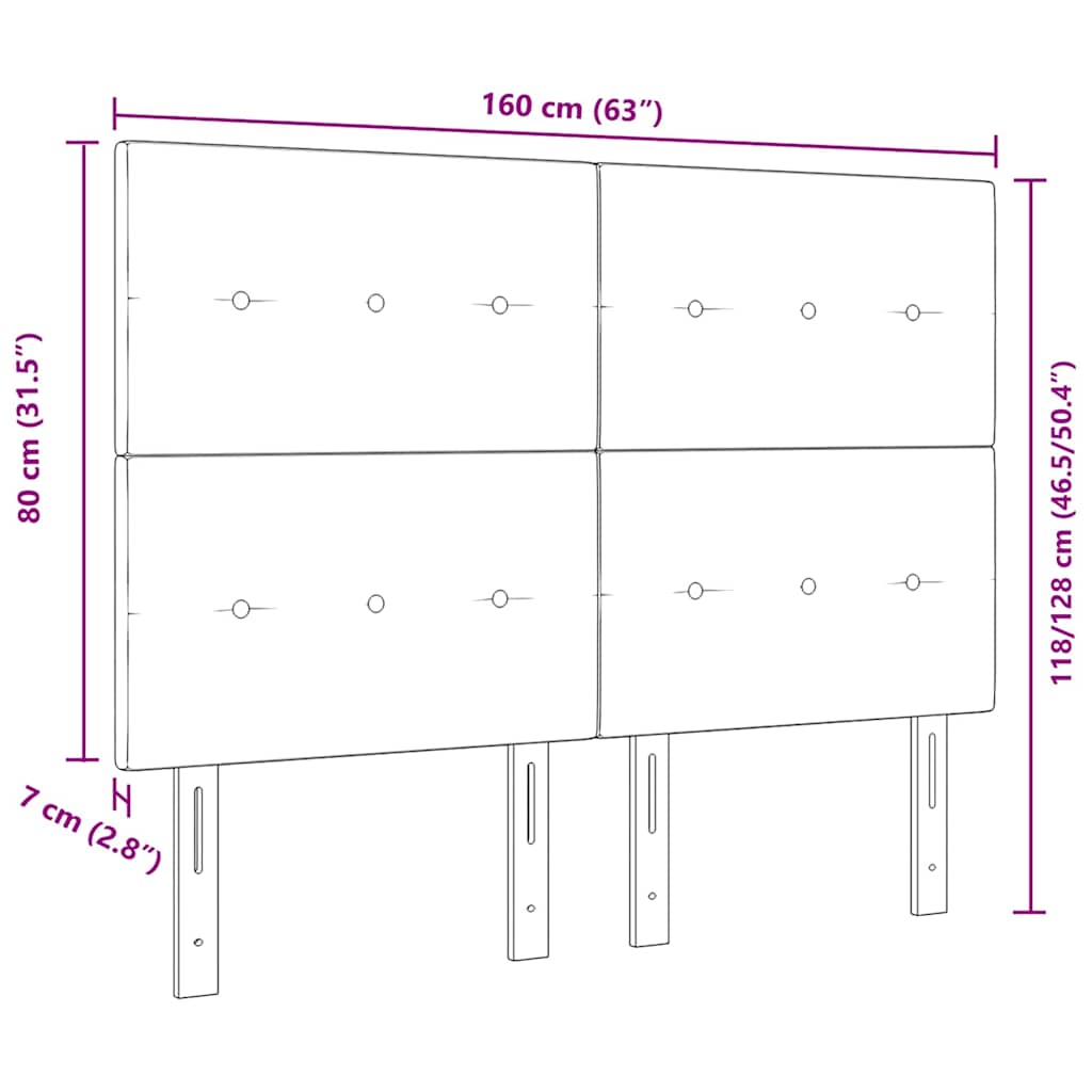 LED sengegavl med LED-lysstrimler Sort 160 cm Stof