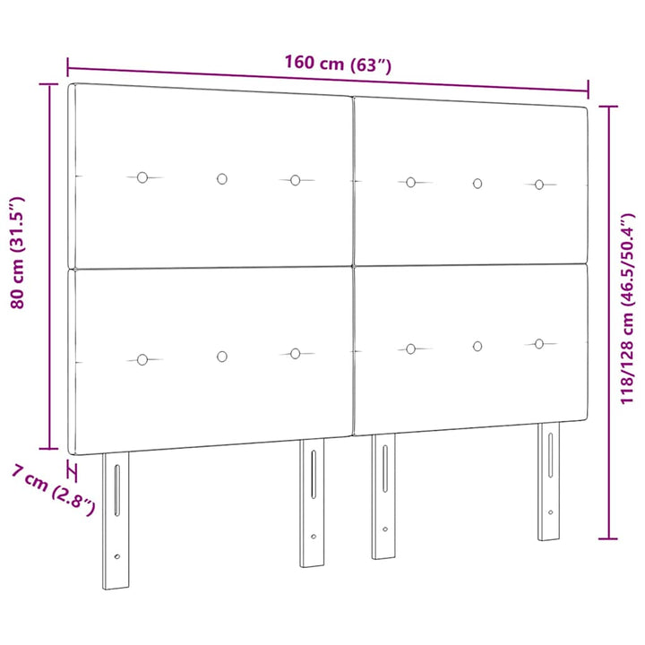 LED sengegavl med LED-lysstrimler Sort 160 cm Stof