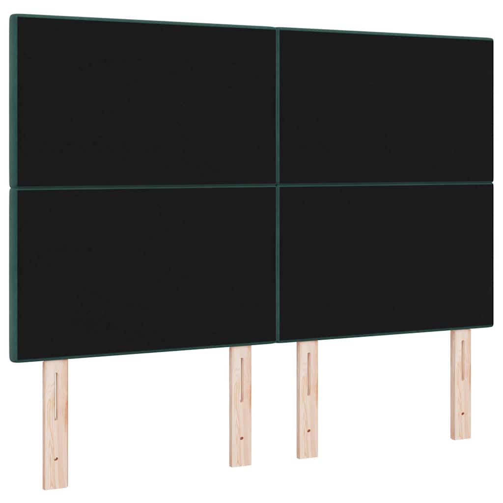 LED sengegavl med LED-lysstrimler Grøn 160 cm Fløjl