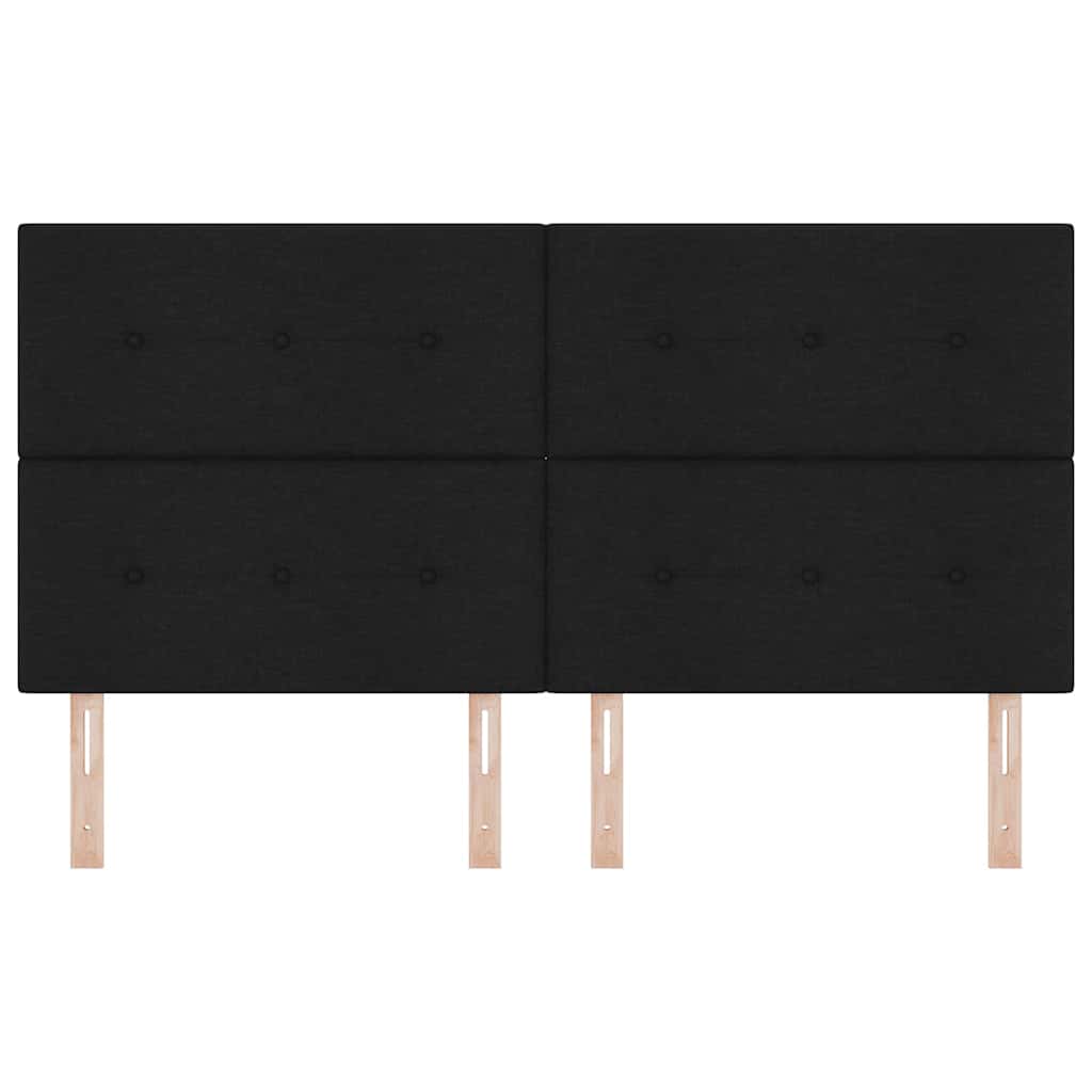 LED sengegavl med LED-lysstrimler Sort 180 cm Stof