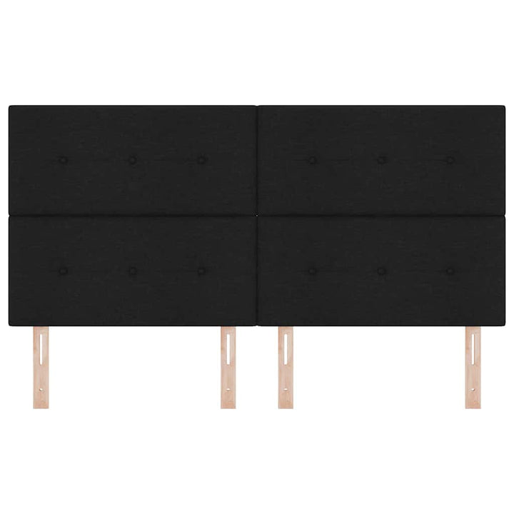 LED sengegavl med LED-lysstrimler Sort 180 cm Stof
