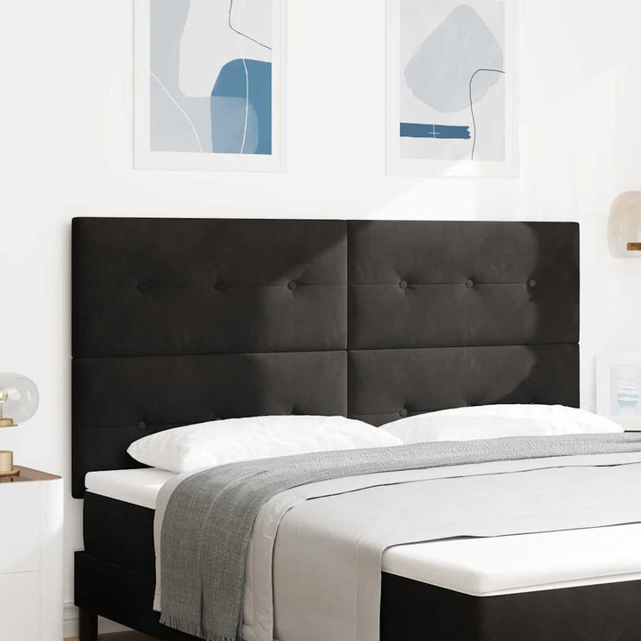 LED sengegavl med LED-lysstrimler Sort 180 cm Fløjl