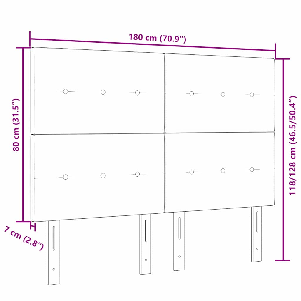 LED sengegavl med LED-lysstrimler Blå 180 cm Fløjl