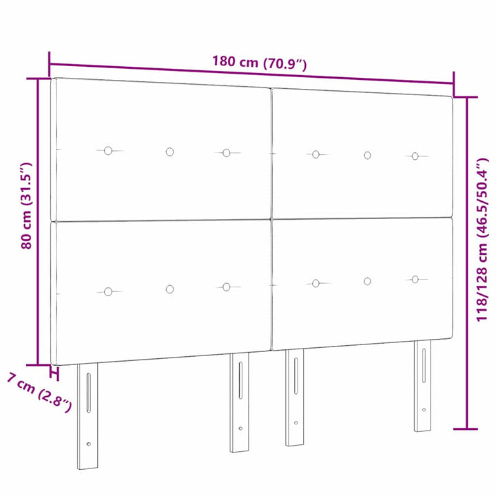 LED sengegavl med LED-lysstrimler Blå 180 cm Fløjl