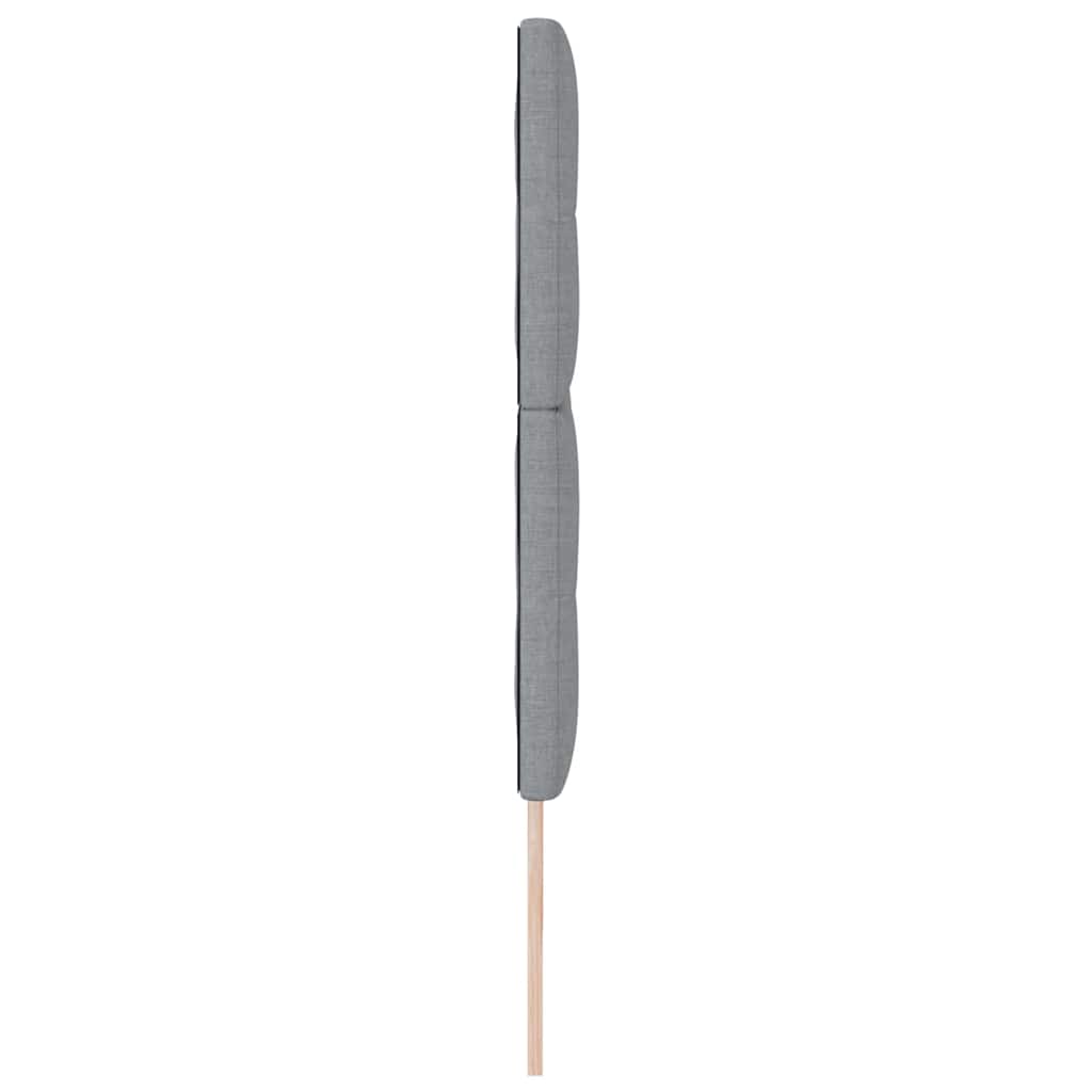 LED sengegavl med LED-lysstrimler Lysegrå 200 cm Stof