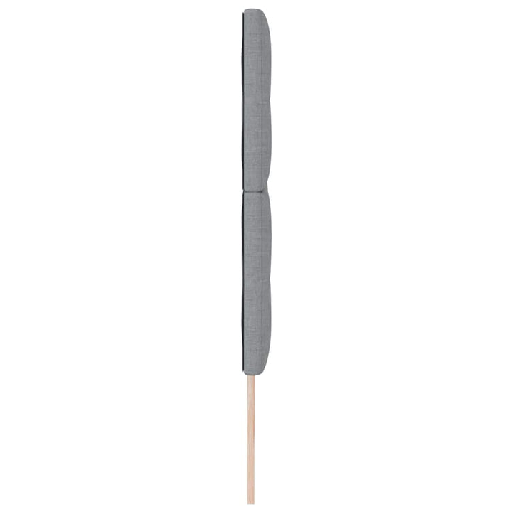 LED sengegavl med LED-lysstrimler Lysegrå 200 cm Stof