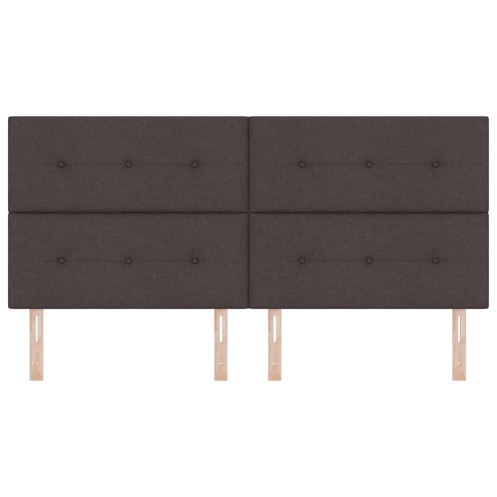 LED sengegavl med LED-lysstrimler Mørk Brun 200 cm Stof