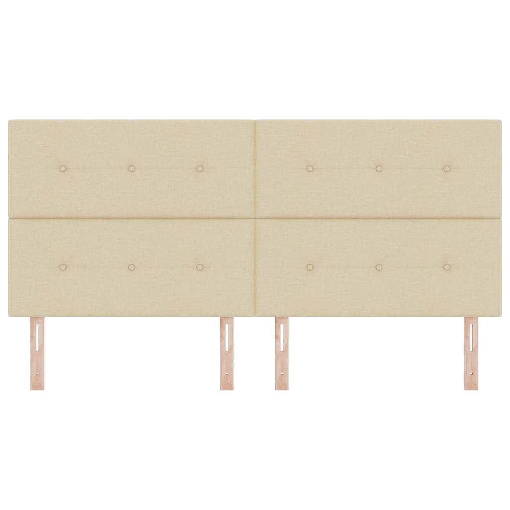 LED sengegavl med LED-lysstrimler Creme 200 cm Stof