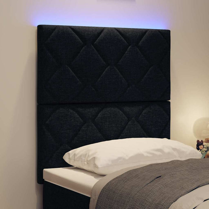 LED sengegavl Sort Stof