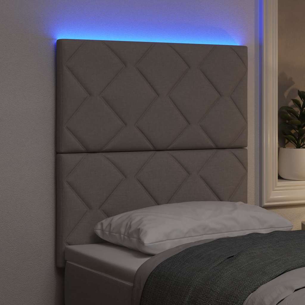 LED sengegavl Gråbrun 80 cm Stof