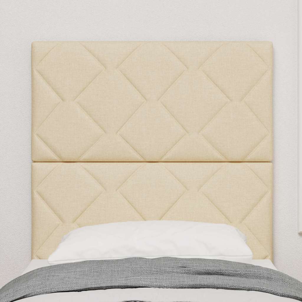 LED sengegavl Creme Stof