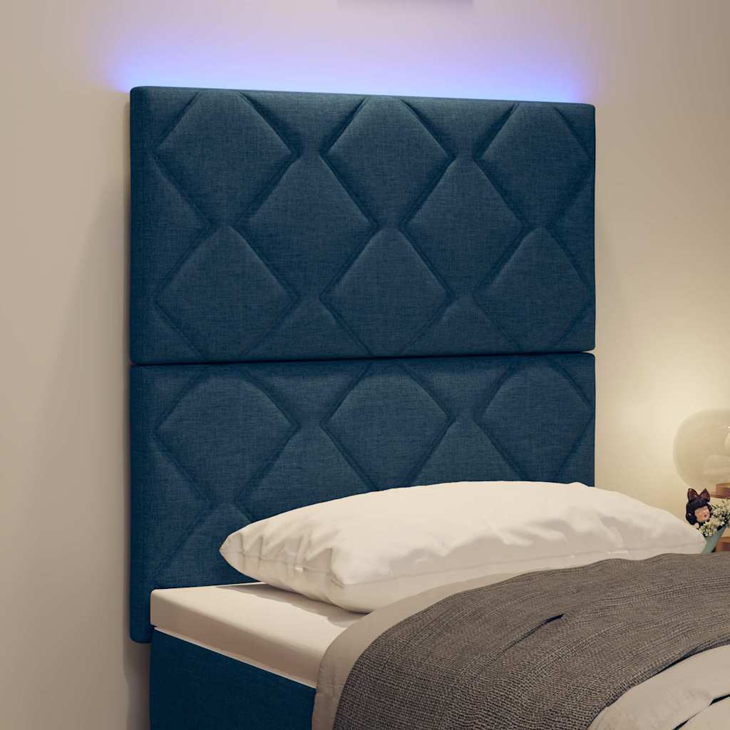 LED sengegavl Blå 80 cm Stof