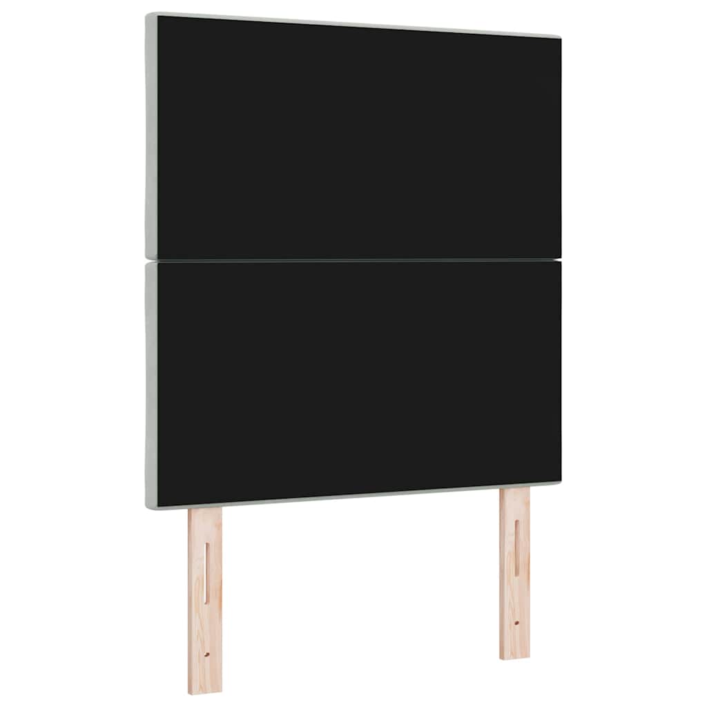 LED sengegavl Lysegrå 80 cm Fløjl