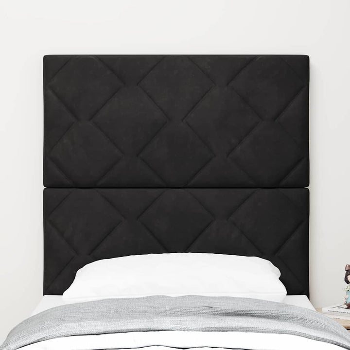 LED sengegavl Sort 80 cm Fløjl