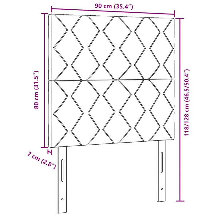 LED sengegavl Grå 90 cm Stof