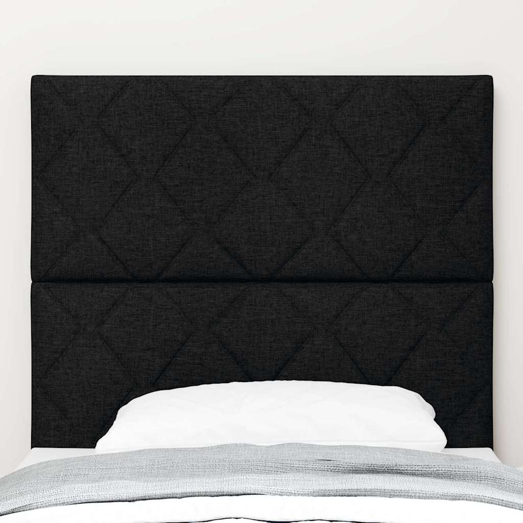 LED sengegavl Sort 90 cm Stof