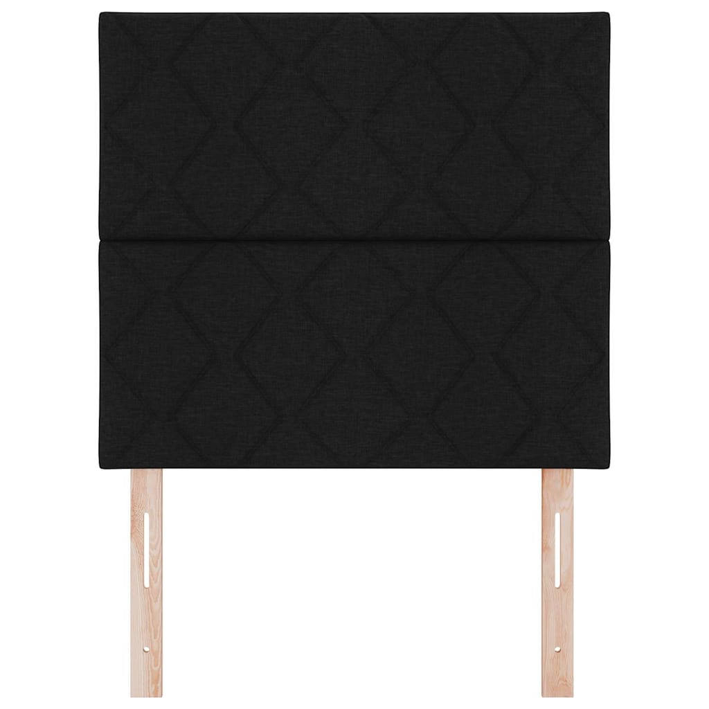 LED sengegavl Sort 90 cm Stof