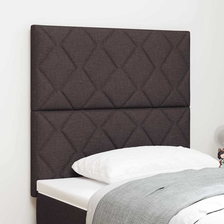 LED sengegavl Brun 90 cm Stof